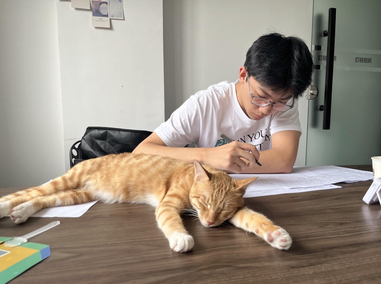 蓝梓恒同学备考现场照片